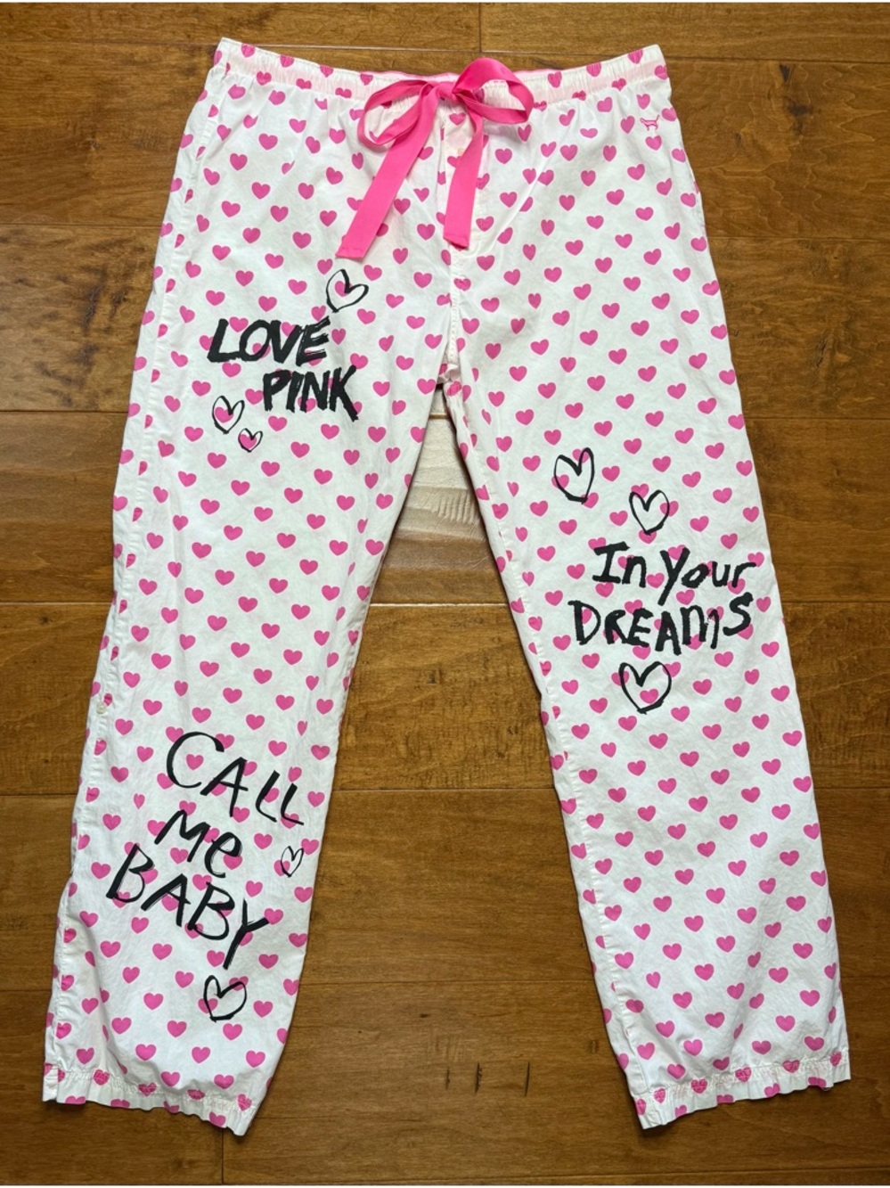 Victoria’s Secret PINK Y2K Boyfriend Heart Pajama Pants Pink M